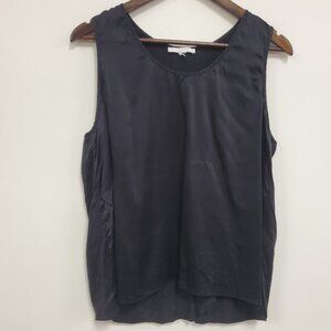 Lunya Womens Washable Silk Tulip Back Top Size XL Black Lightweight Luxury Flowy